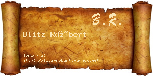 Blitz Róbert névjegykártya